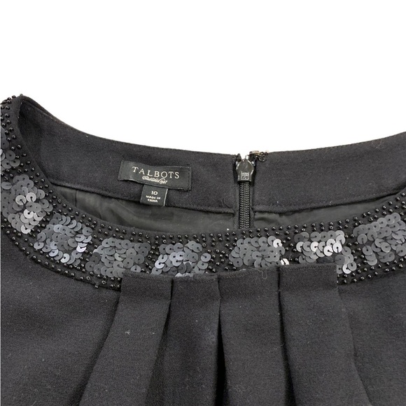 Talbots | LBD Little Black Dress Sequins Beaded Collar Size 10 - Picture 3 of 7